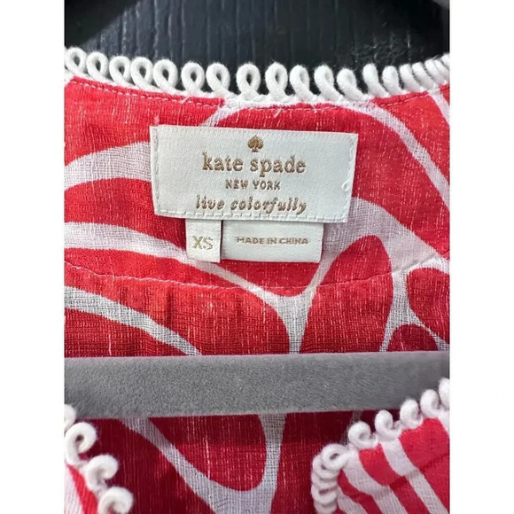 KATE SPADE Gwen Tunic / Dress / Swim Coverup Size XS silk linen - Picture 4 of 6